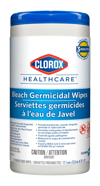 Disinfectant Bleach Wipes CS/6x70PK.