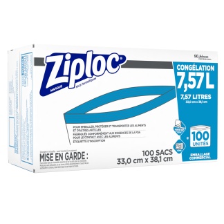 Ziploc Freezer Quart 7.56L CS/100CT.