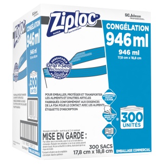 Ziploc Freezer Quart 946ML CS/300CT.