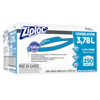 Ziploc Freezer Quart 3.78L CS/250CT.