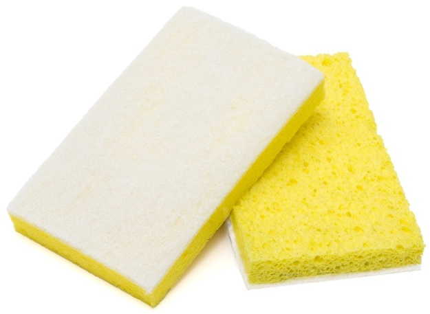 White Scouring Pad & Cellulose Sponge 6.25